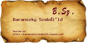 Baranszky Szebáld névjegykártya